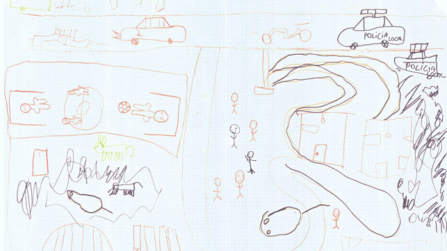 Dibujo realizado por niños de El Gallinero