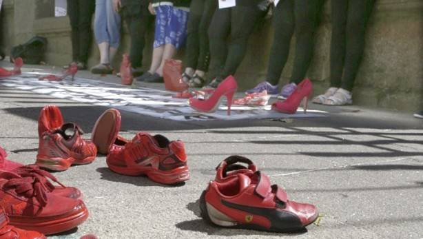 Una protesta tras un crimen de violencia machista.